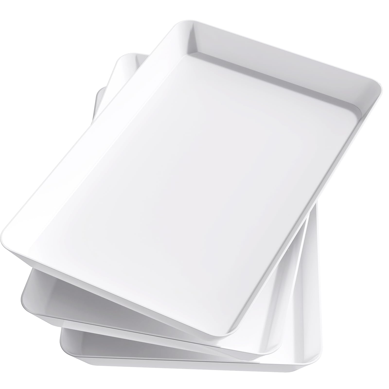 Lifewit white rectangle serving tray set, 15x10 inches, ideal for party platters