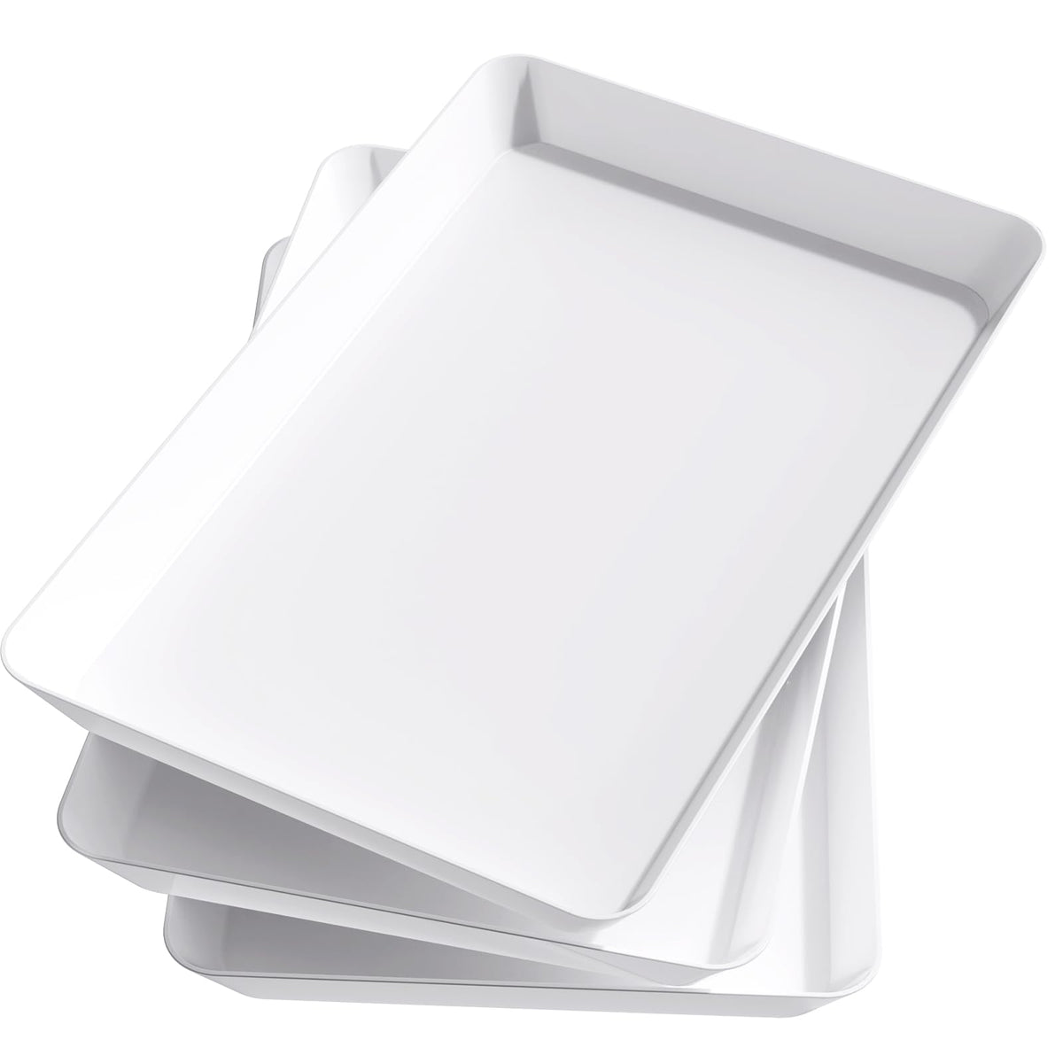Lifewit white rectangle serving tray set, 15x10 inches, ideal for party platters
