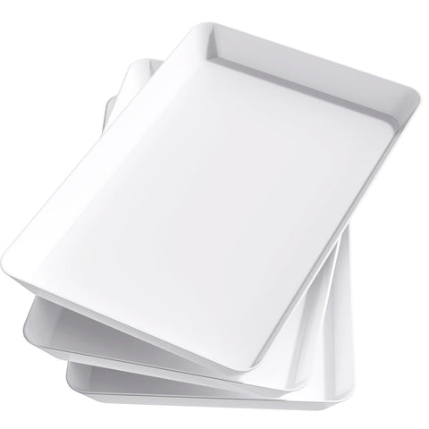 Lifewit white rectangle serving tray set, 15x10 inches, ideal for party platters