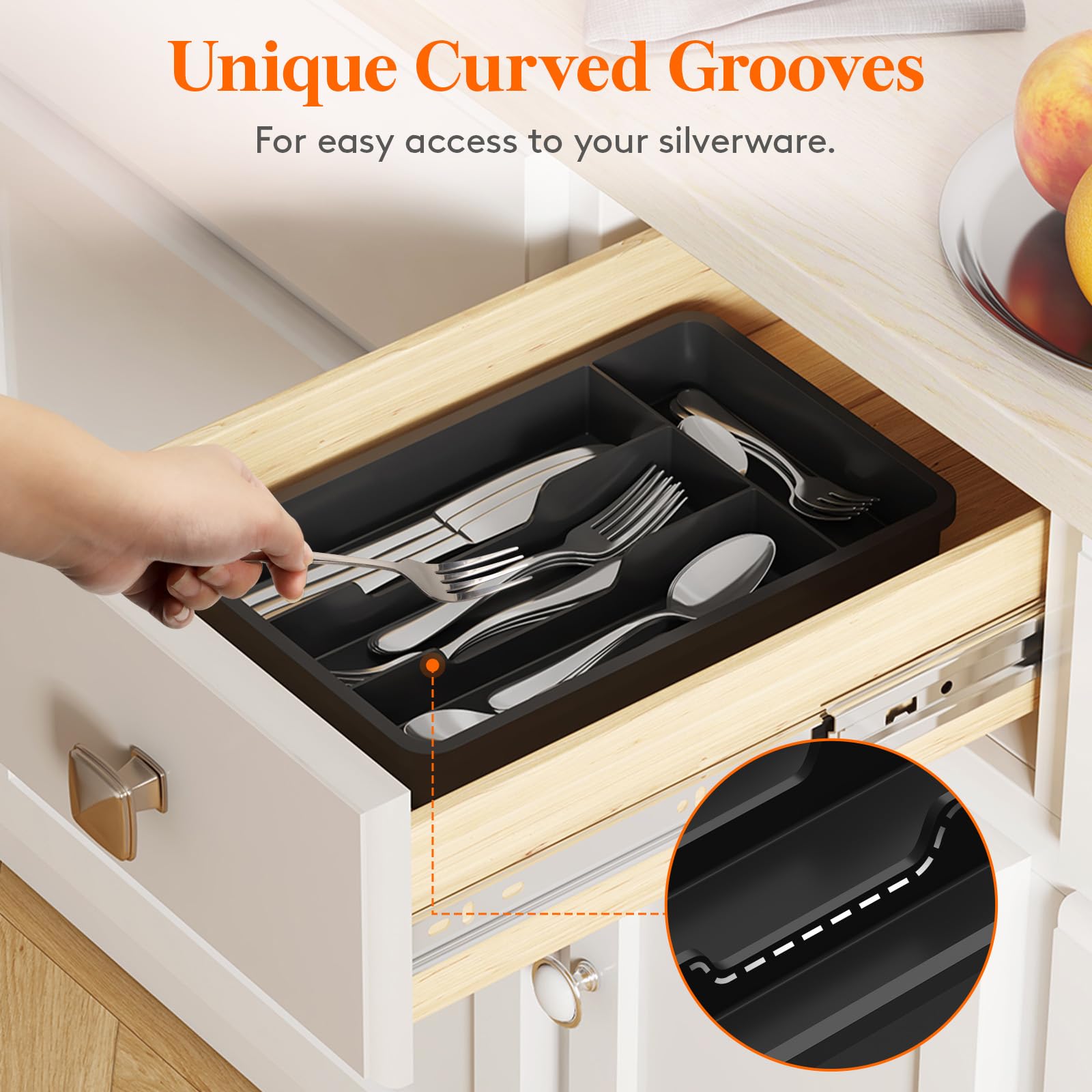 Lifewit universal drawer-fit helps declutter countertops and drawers