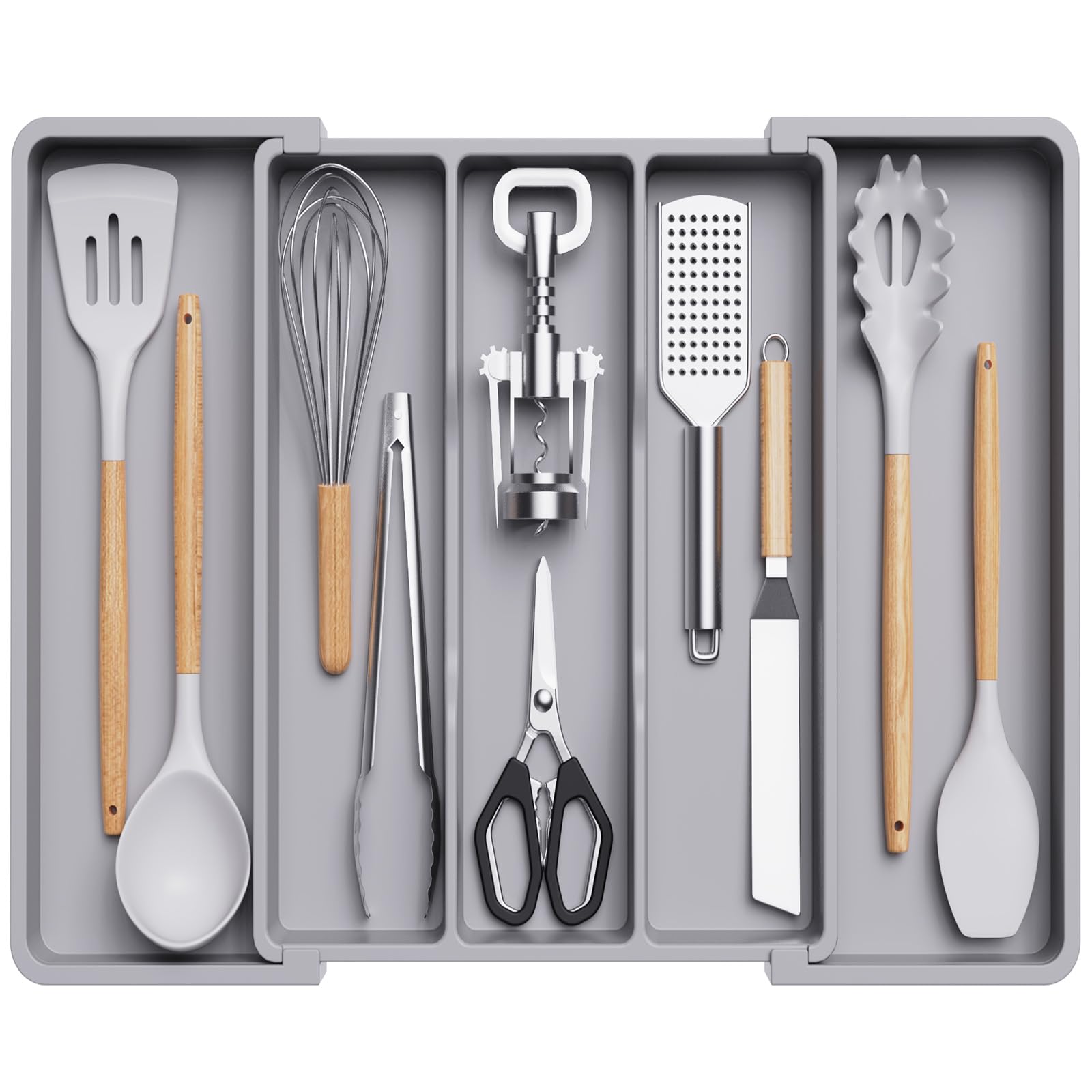 Lifewit utensil organizer in a drawer expands to 22.4 inches for ample space