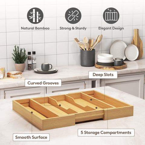 Lifewit smooth bamboo-finish adds warmth to kitchen décor.