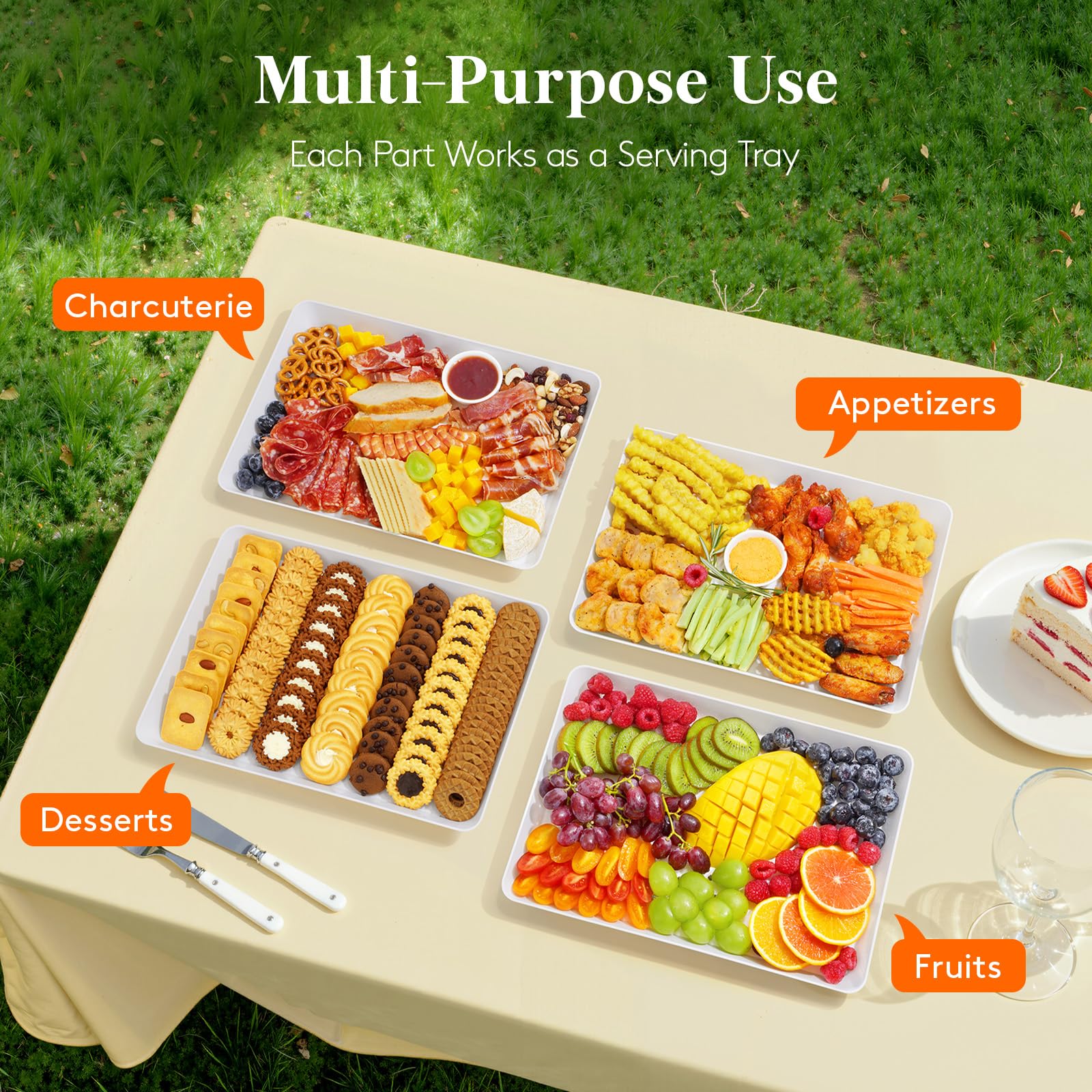 Lifewit durable serving trays resist cracking with repeated use.