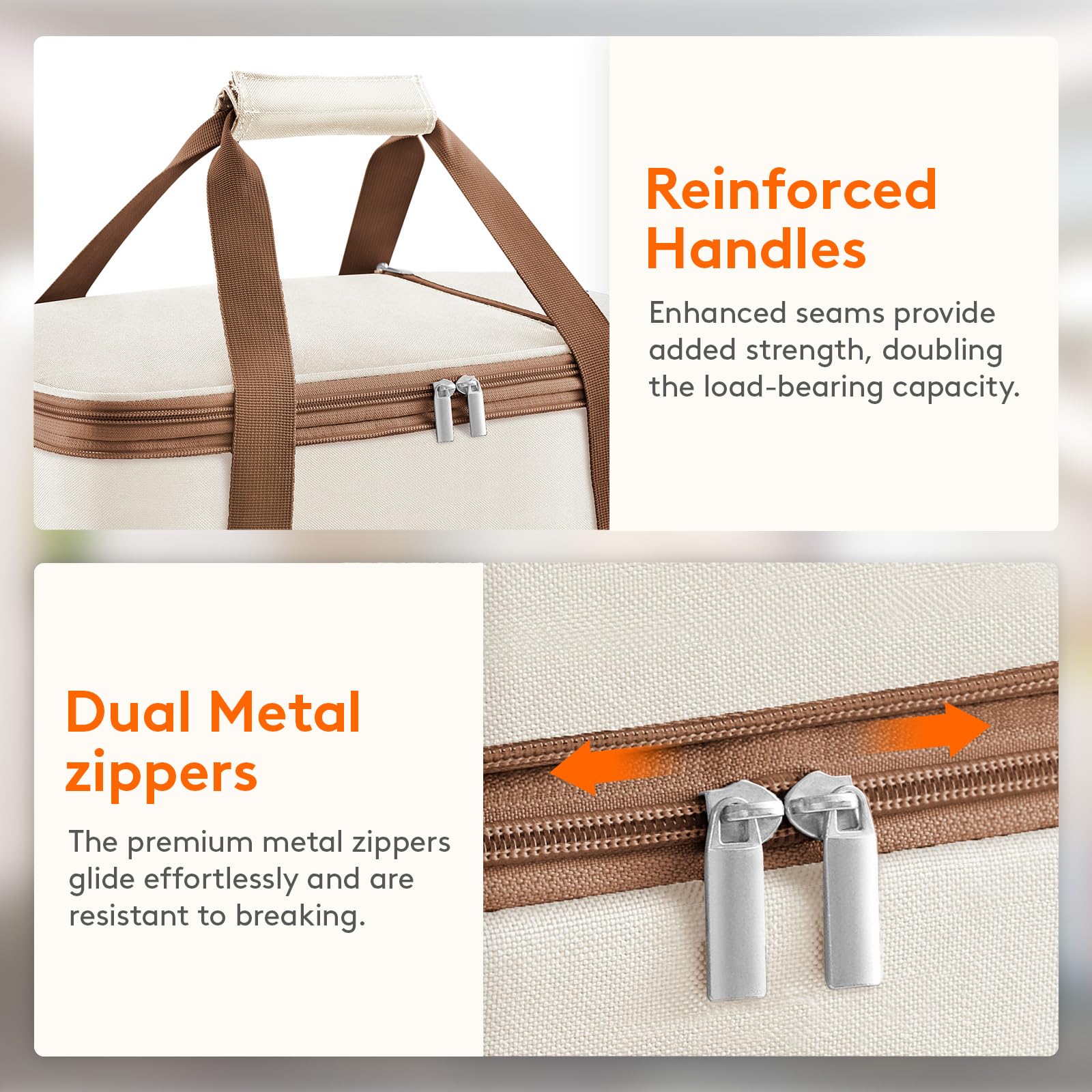 Lifewit wide openings and zipper closures simplify packing.