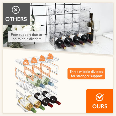 Lifewit rack holding twelve bottles across three layers.