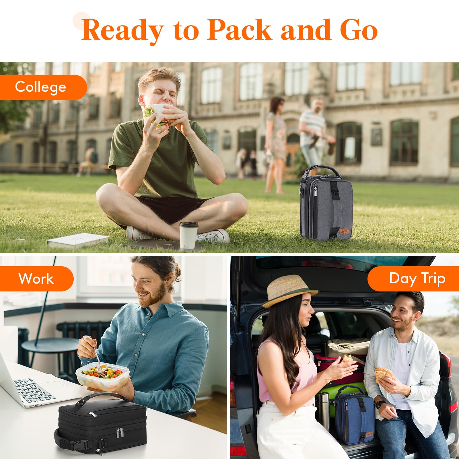 Lifewit work or picnic-ready lunch bag for daily use