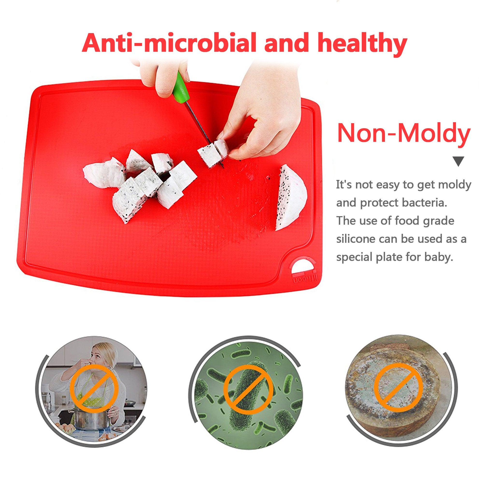 Liflicon knife-marks-resistant surface supports long-lasting use.