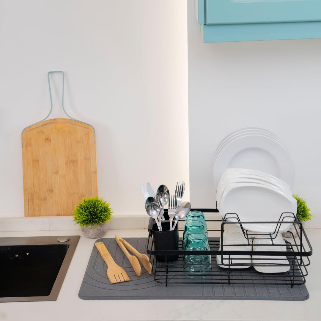 LIFSEZY non-slip stone drying mat designed for utensils and cups