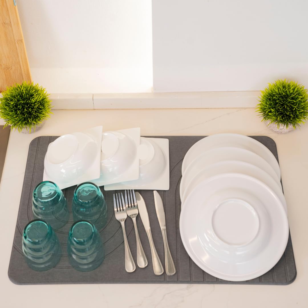 LIFSEZY stone drying mat in action catching drips and speeding dry