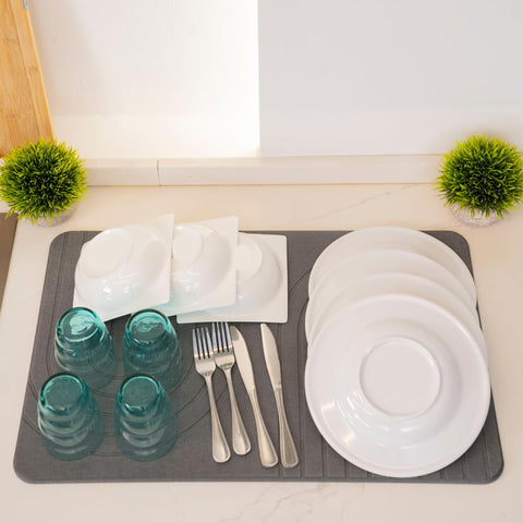 LIFSEZY stone drying mat in action catching drips and speeding dry