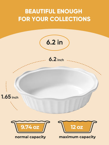 LIFVER ceramic pie pan fluted edge helps even heat distribution for consistent results