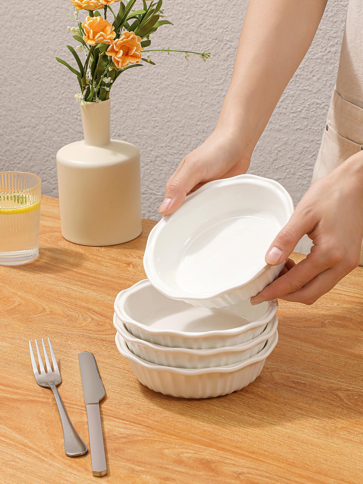 LIFVER 6 inch microwave safe oven safe pie pan for quick meals