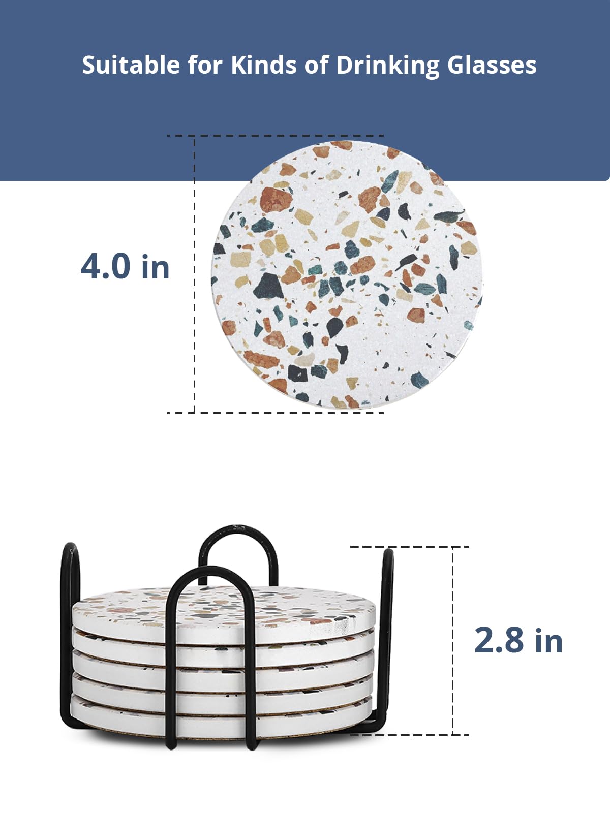 LIFVER decor coaster set displayed on a coffee table for modern style