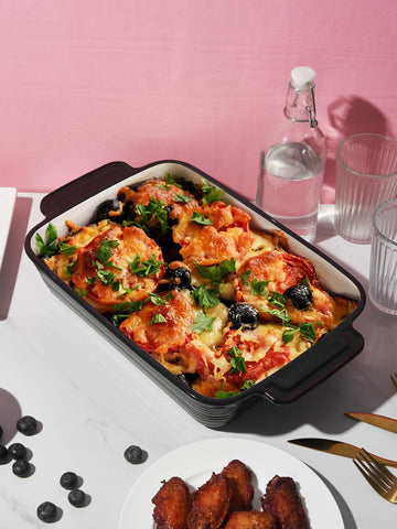 LIFVER deep baking dish on table for gatherings and festive dinners.