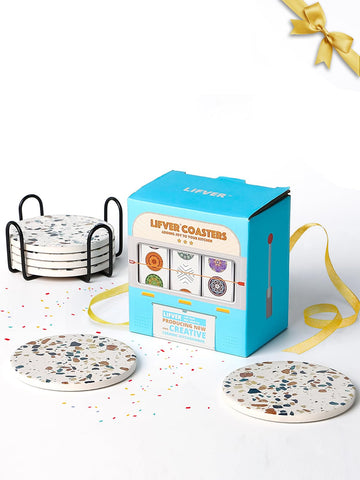LIFVER durable ceramic drink coasters ideal for a wide range of beverages