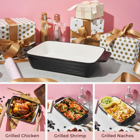 LIFVER rectangular lasagna pan ideal for family meals and oven-to-table servings.