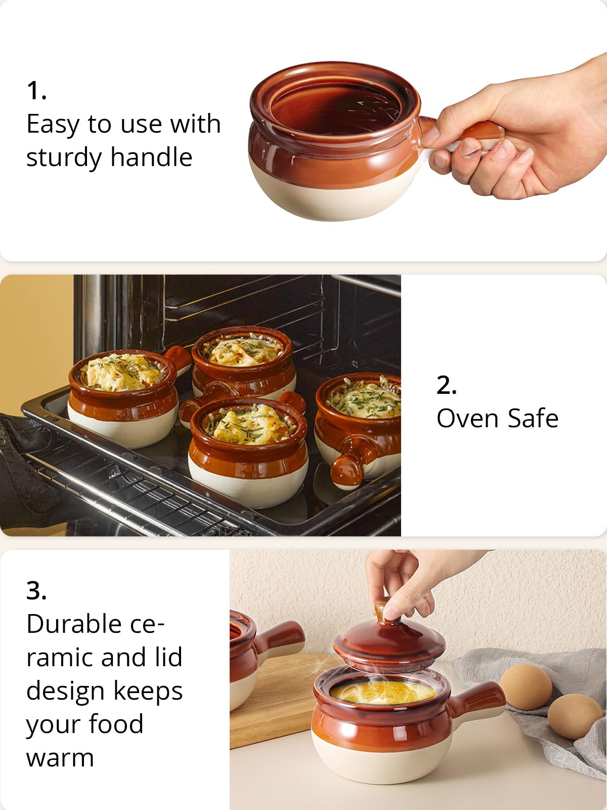 LIFVER porcelain soup bowl with glazed finish—non-porous and easy to clean.