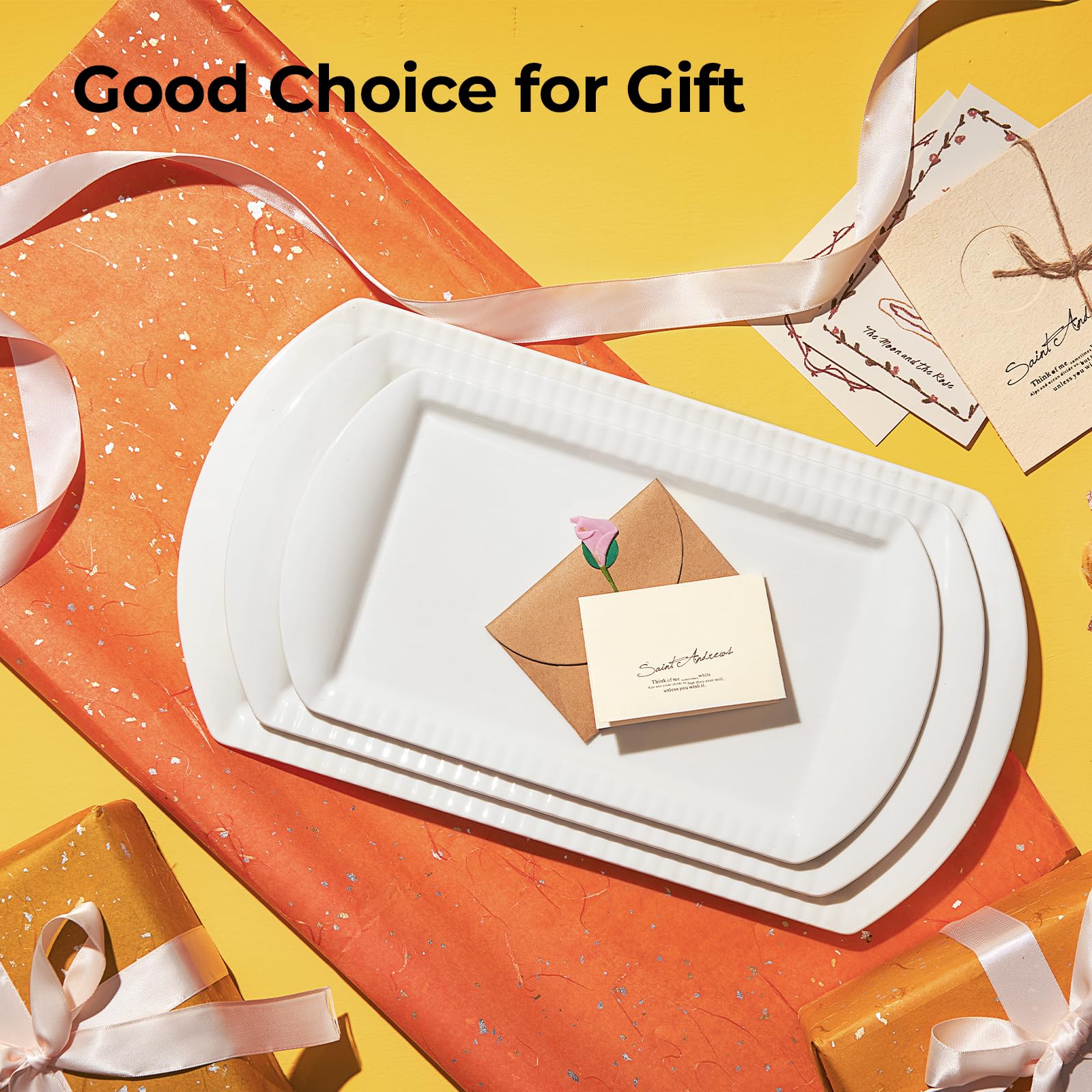 LIFVER serving trays set enhances holiday table presentation.