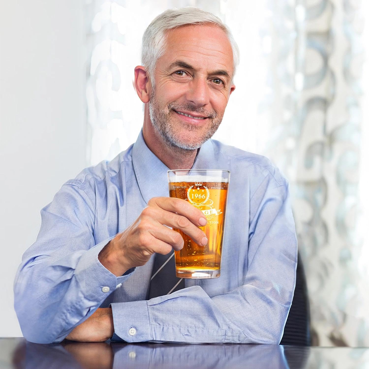 LIGHTEN LIFE pint glass suitable for beer, whiskey, or juice.