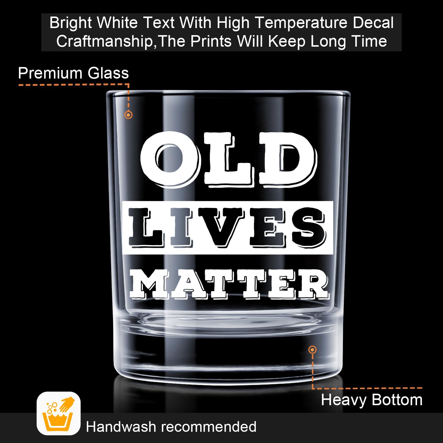 LIGHTEN LIFE printed text on glass remains readable and easy to clean by hand.