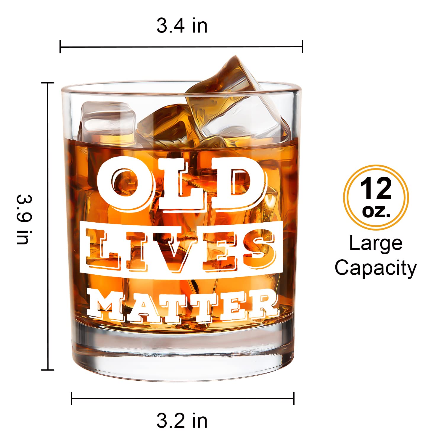 LIGHTEN LIFE valued wooden gift box framing the whiskey glass for gifting Grandpa.