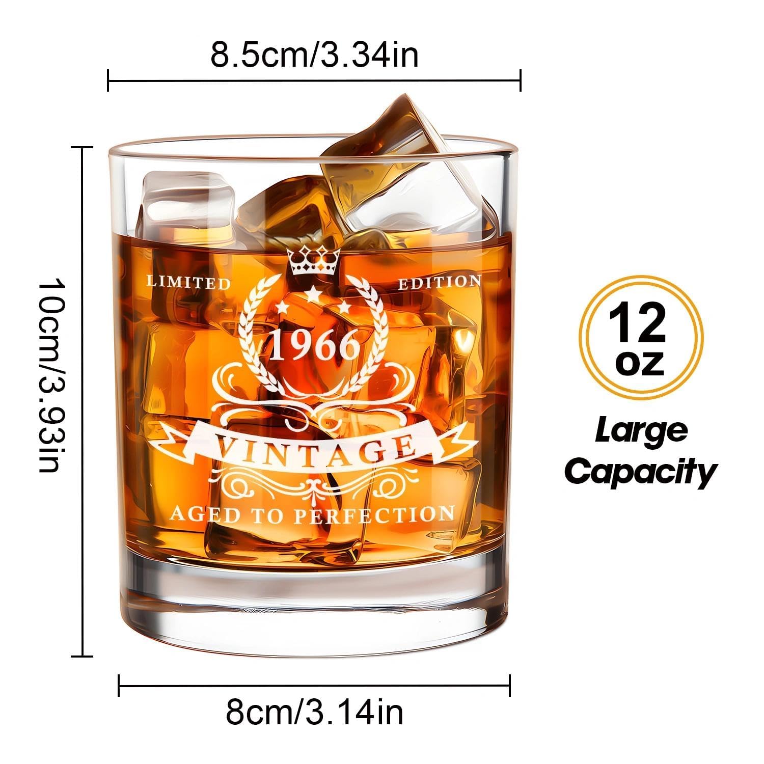 Close-up of the wooden gift box with Lighten Life whiskey glass.