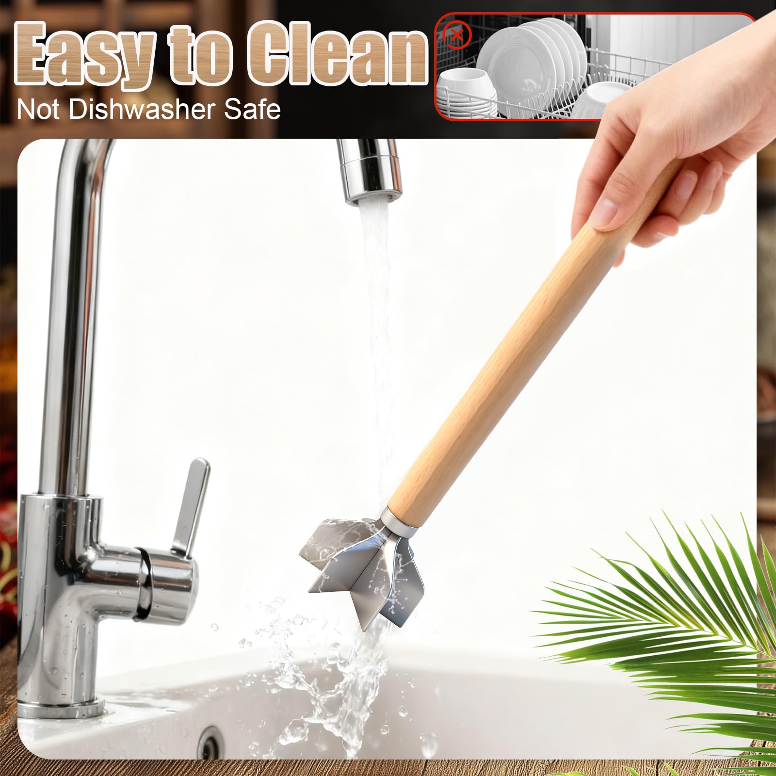 Lignumix easy-clean design for quick rinsing and drying