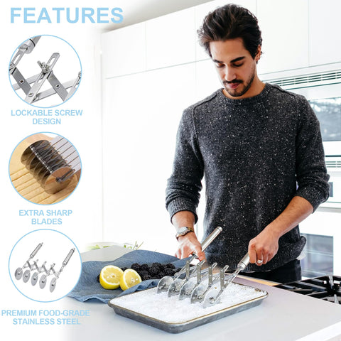 Lihengkong expandable lockable pastry wheel ideal for lattice cutting and consistent slices.