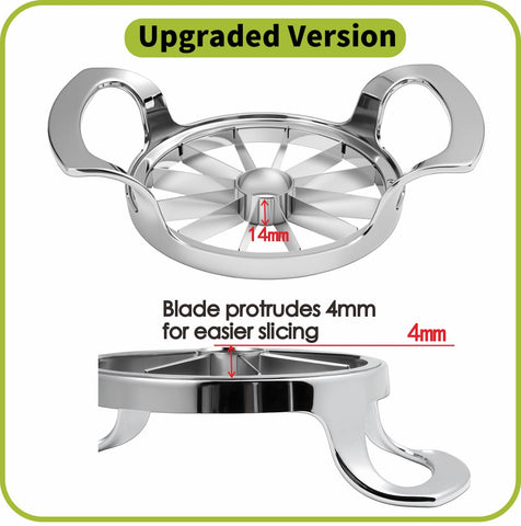 LIIGEMI Apple Slicer showing 360-degree welded blades for durability.