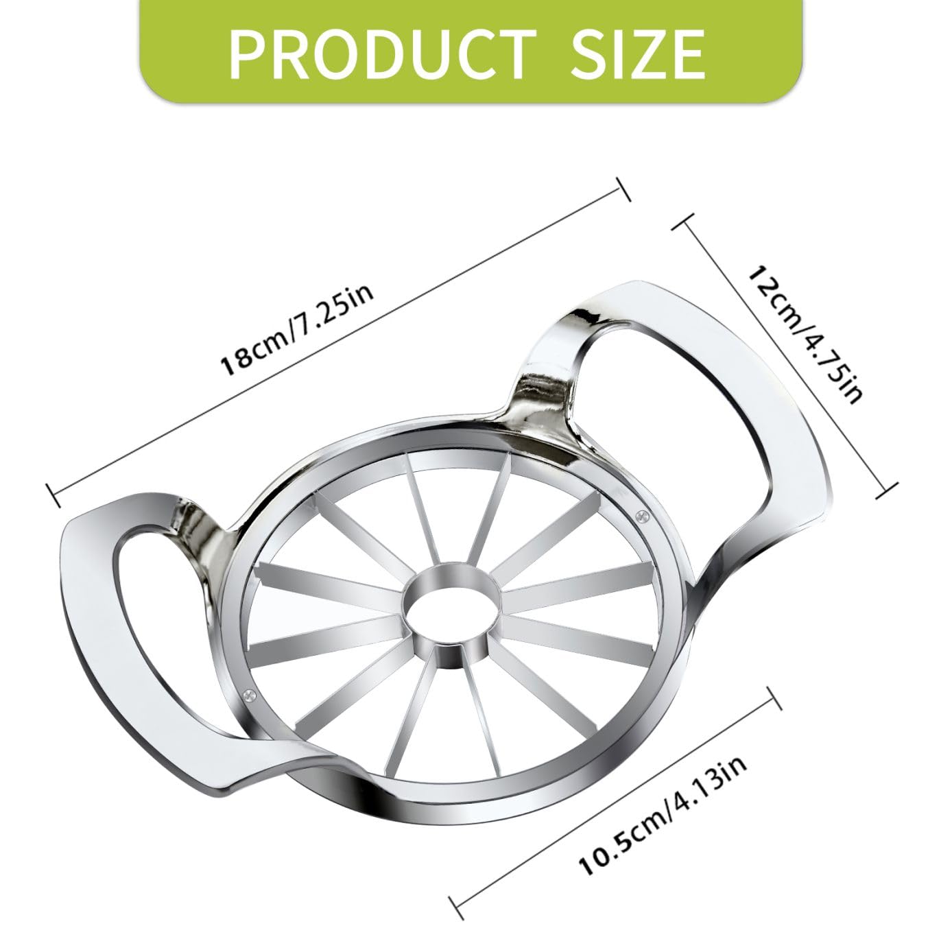 LIIGEMI Apple Slicer in use creating twelve uniform slices.
