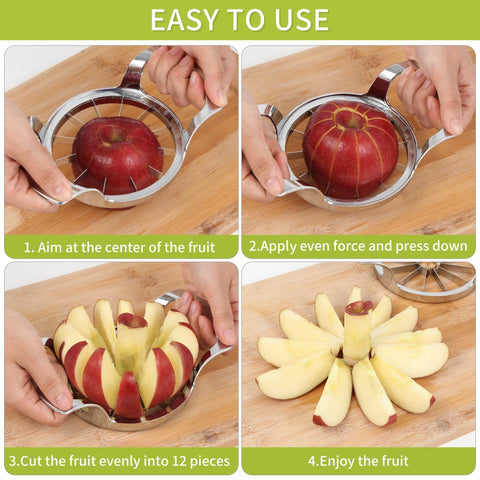 LIIGEMI Apple Slicer with zinc alloy handle and stainless steel blades.