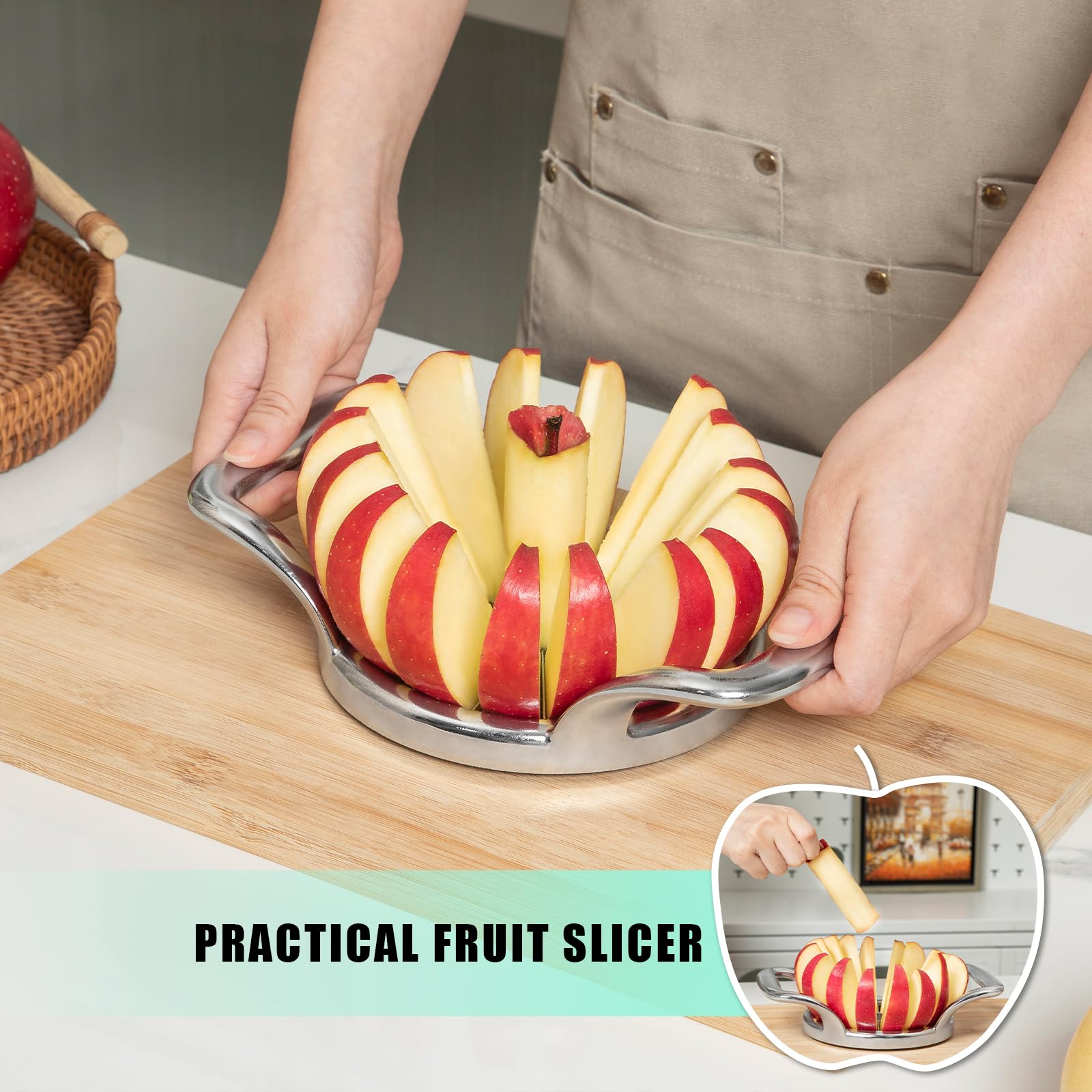 LIIGEMI core-and-slice-in-one-step for clean fruit prep