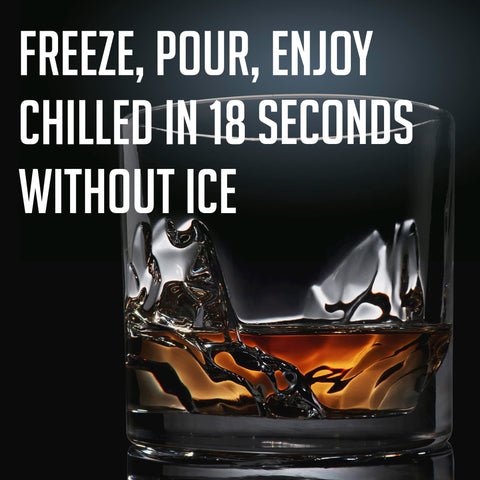 LIITON freezable whiskey glass keeps drinks cold without dilution.