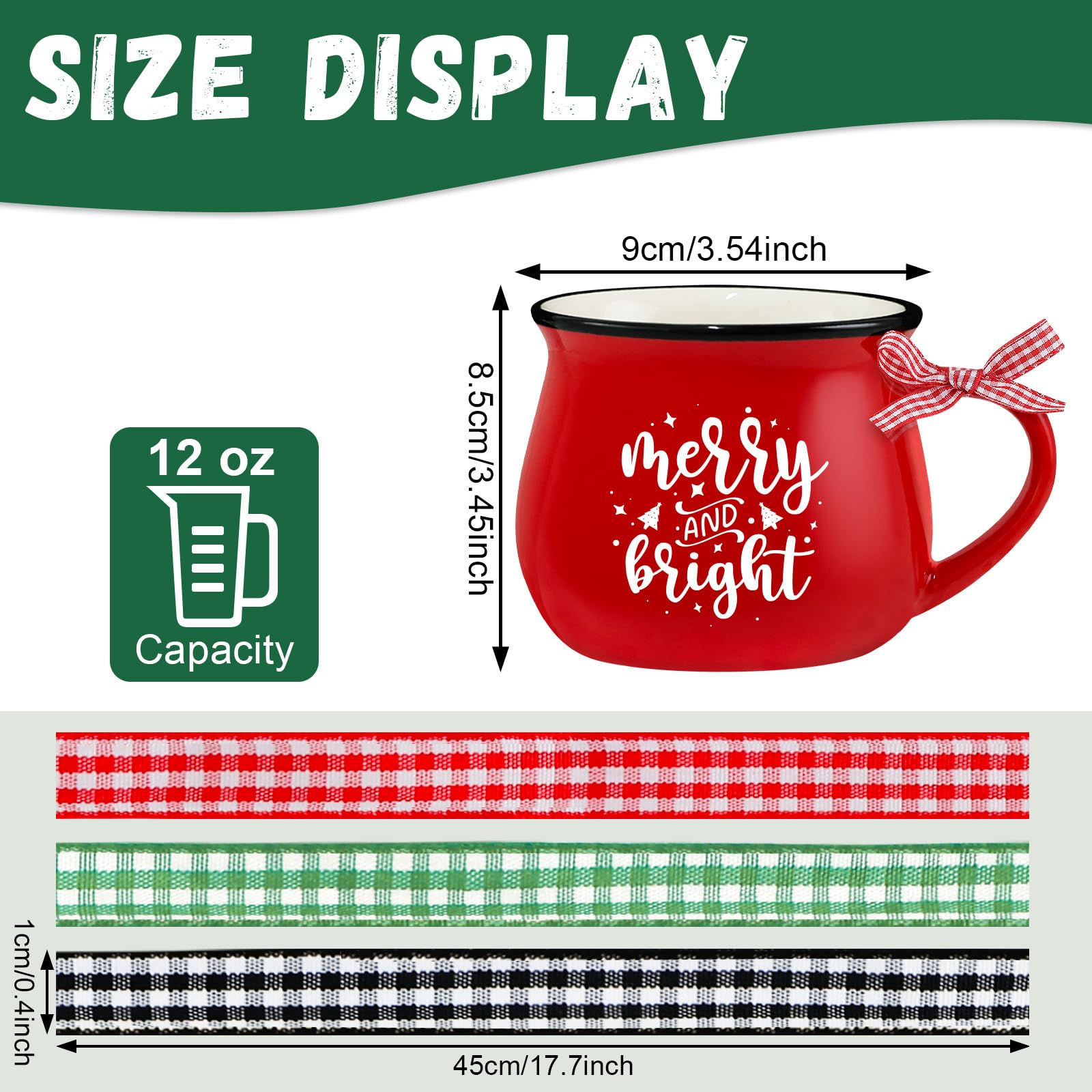 LIKAJON buffalo bow on mug handle adds festive charm