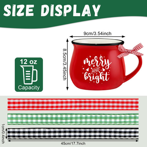 LIKAJON buffalo bow on mug handle adds festive charm