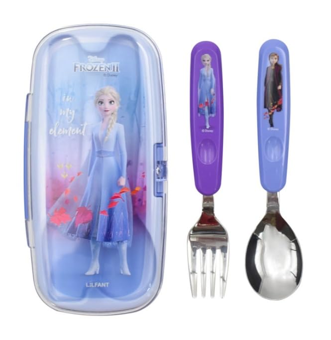 Lilfant Cute Frozen Elsa flatware set with case for tidy storage and quick serving.