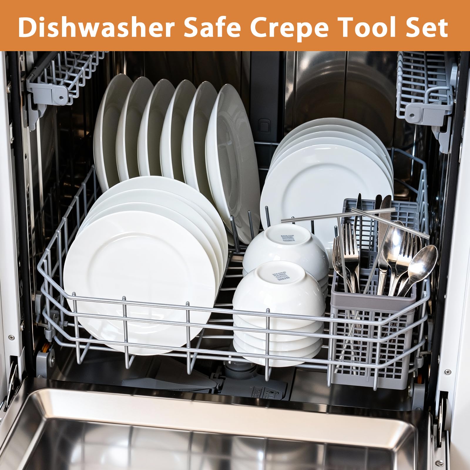 Lilithye spreader in action demonstrates even batter distribution across a crepe pan.