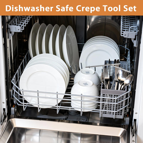 Lilithye spreader in action demonstrates even batter distribution across a crepe pan.