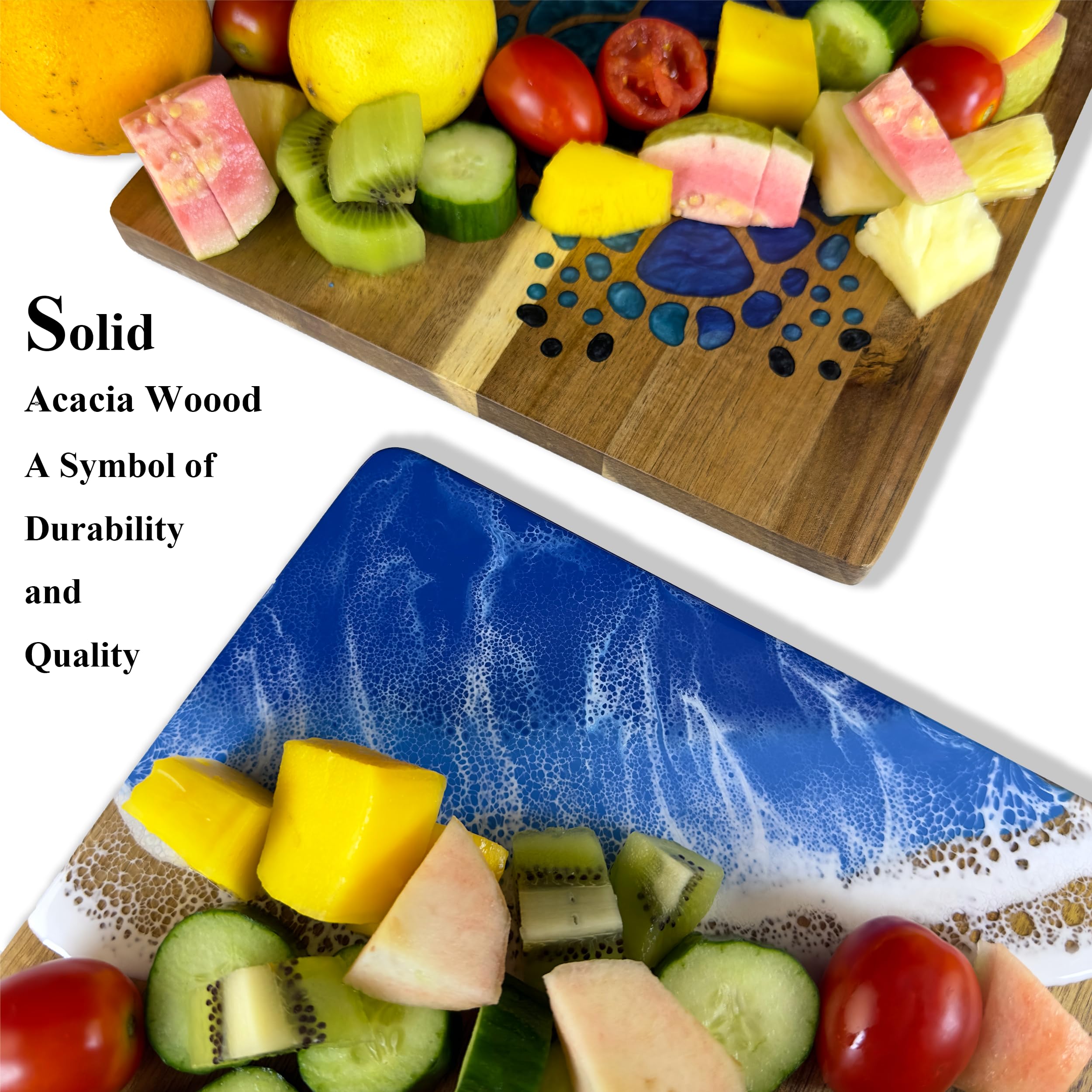 LILKUISYN natural acacia grain provides stable, non-slip prep surface.