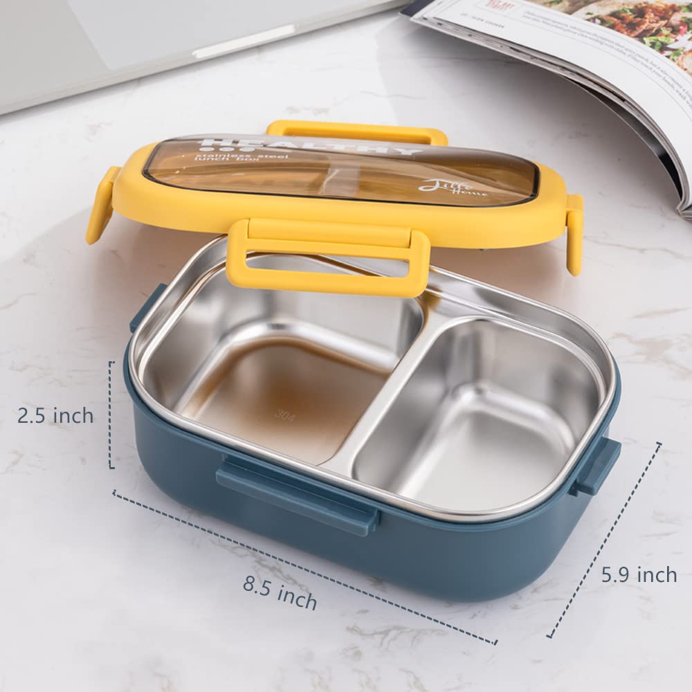 Lille Home lunch bag and cutlery blue set ready for on-the-go meals.