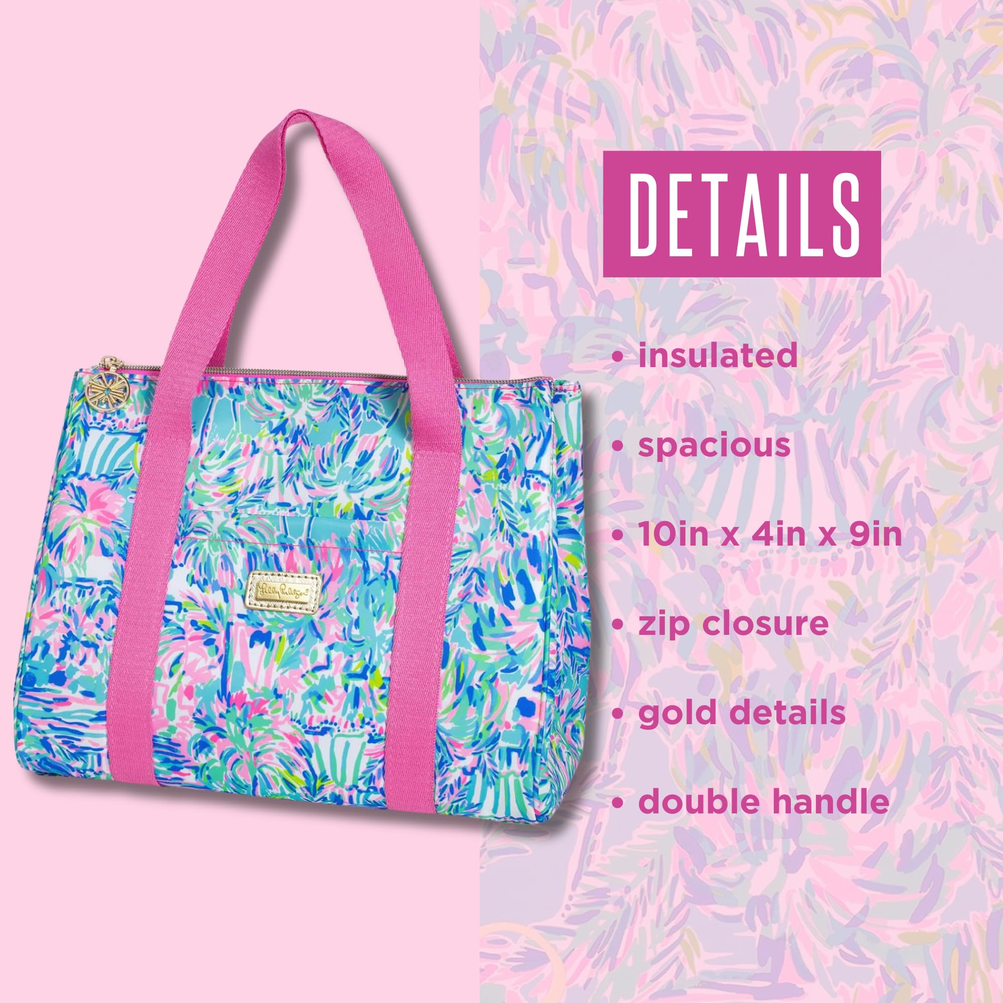 Lilly Pulitzer tote stays upright in the fridge for mess-free loading