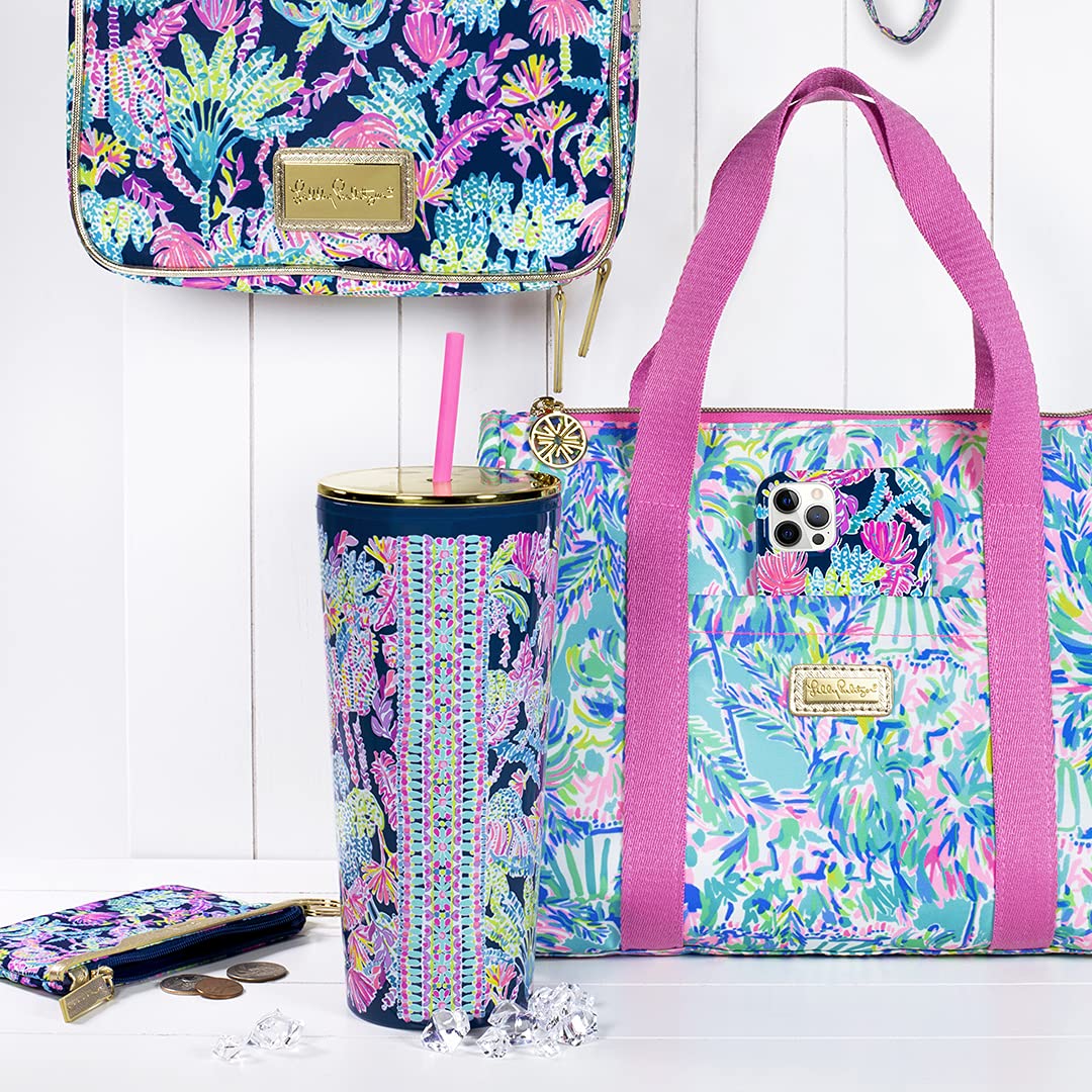 Lilly Pulitzer insulated interior keeps snacks fresh and easy to wipe