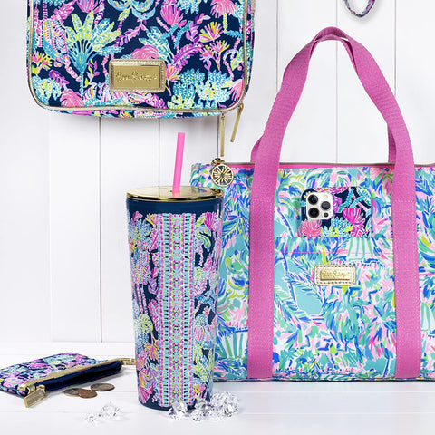 Lilly Pulitzer insulated interior keeps snacks fresh and easy to wipe