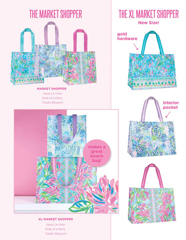 Lilly Pulitzer Shell of a Party print brightens farmer's market trips.