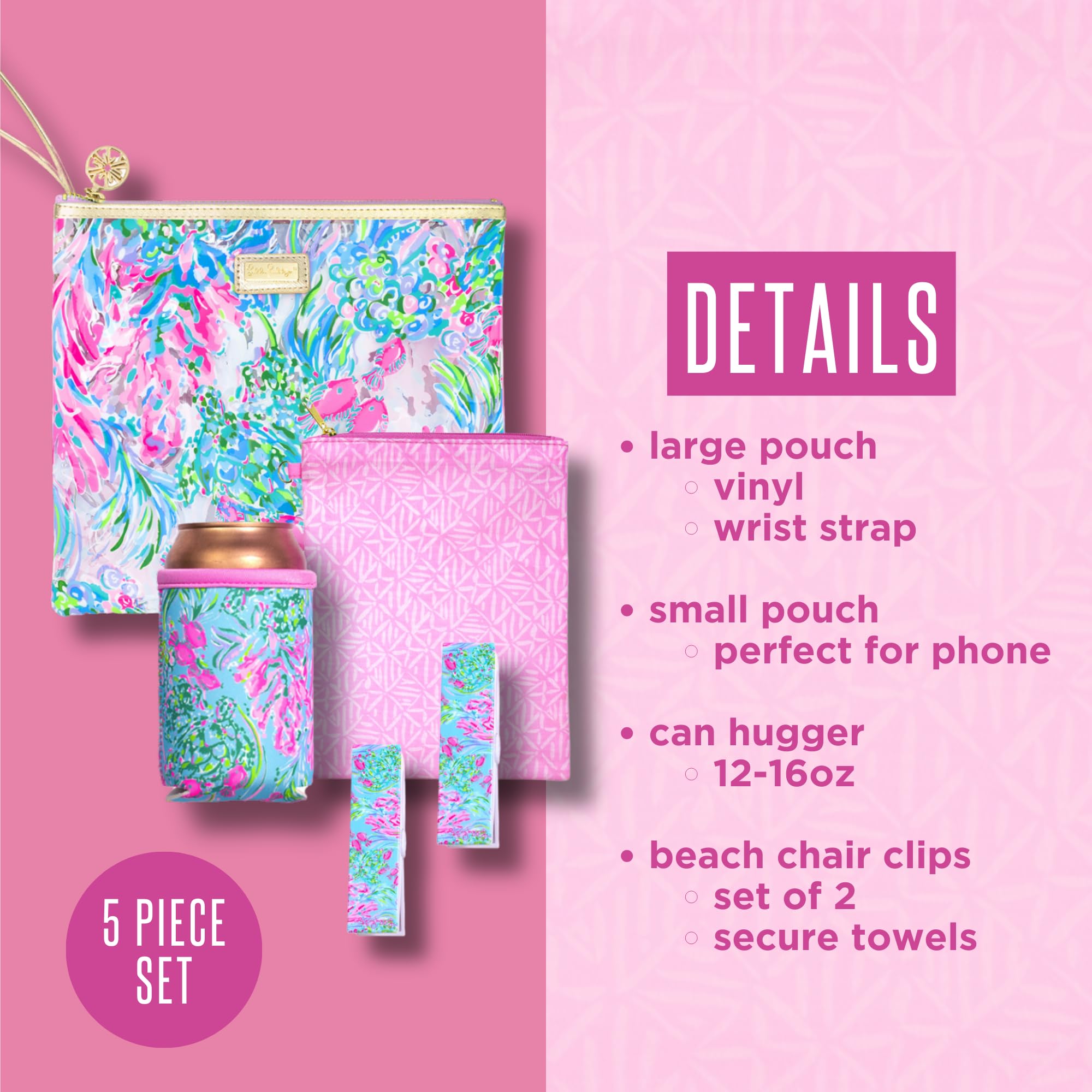 Lilly Pulitzer towel clip on beach chair keeps towels in place