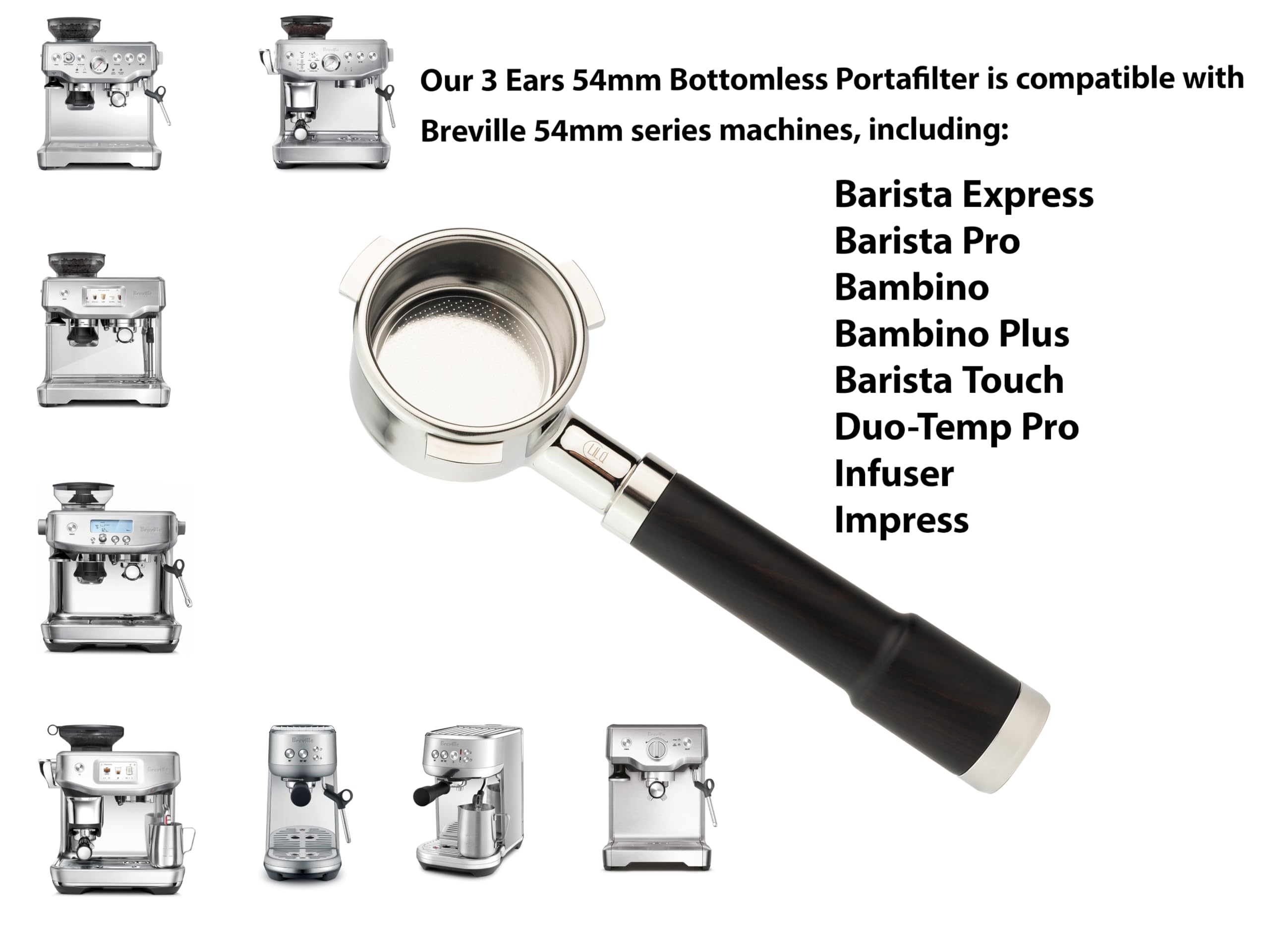 LILQ Barista Pro-compatible portafilter for consistent extractions and leak-free brewing.