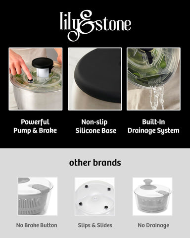 lily&stone stainless steel bowl with lid serves as a versatile serving and mixing space.