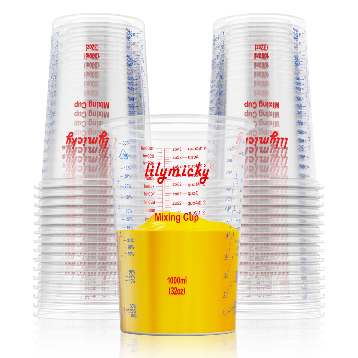 Lilymicky 25-pack measuring cups ready for quick, mess-free prep.