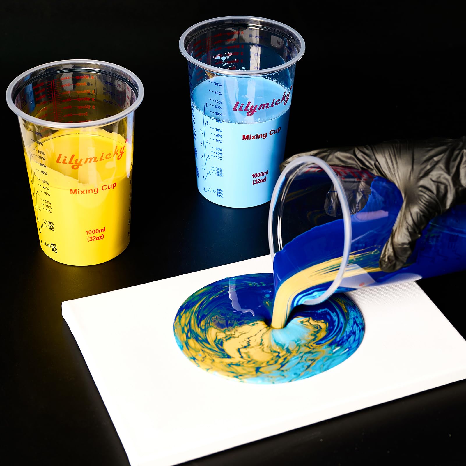 Lilymicky epoxy-resistant cups stand up to paints and resins for durability.