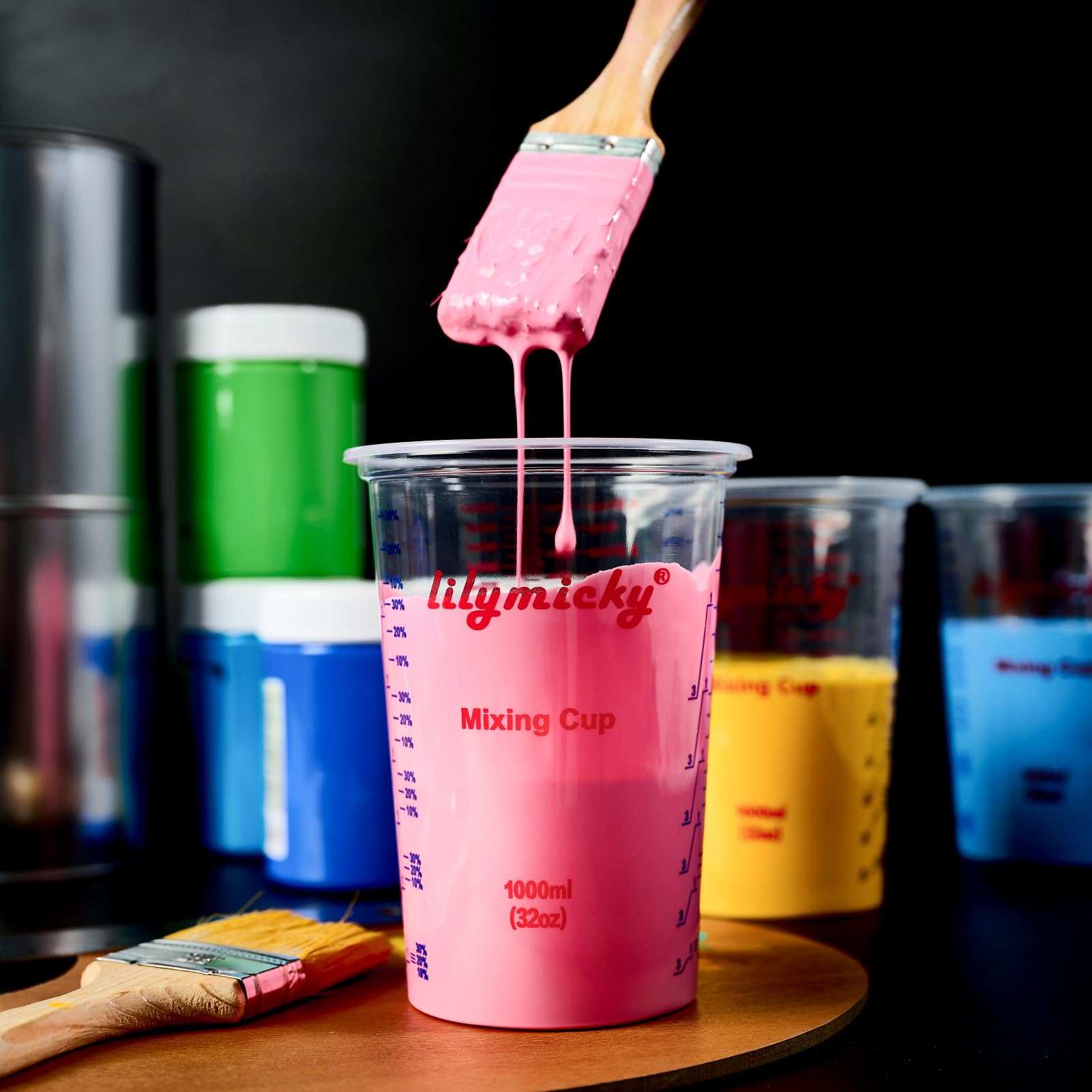 Lilymicky disposable measuring cups simplify cleanup after messy projects.